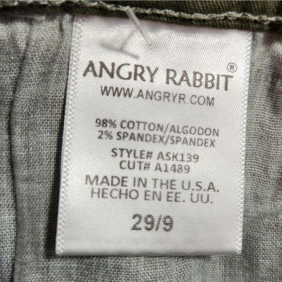 ☔️🩵NWT Angry Rabbit Green Mid Rise Skinny Leg Jeans Size 9/29 - Picture 12 of 13
